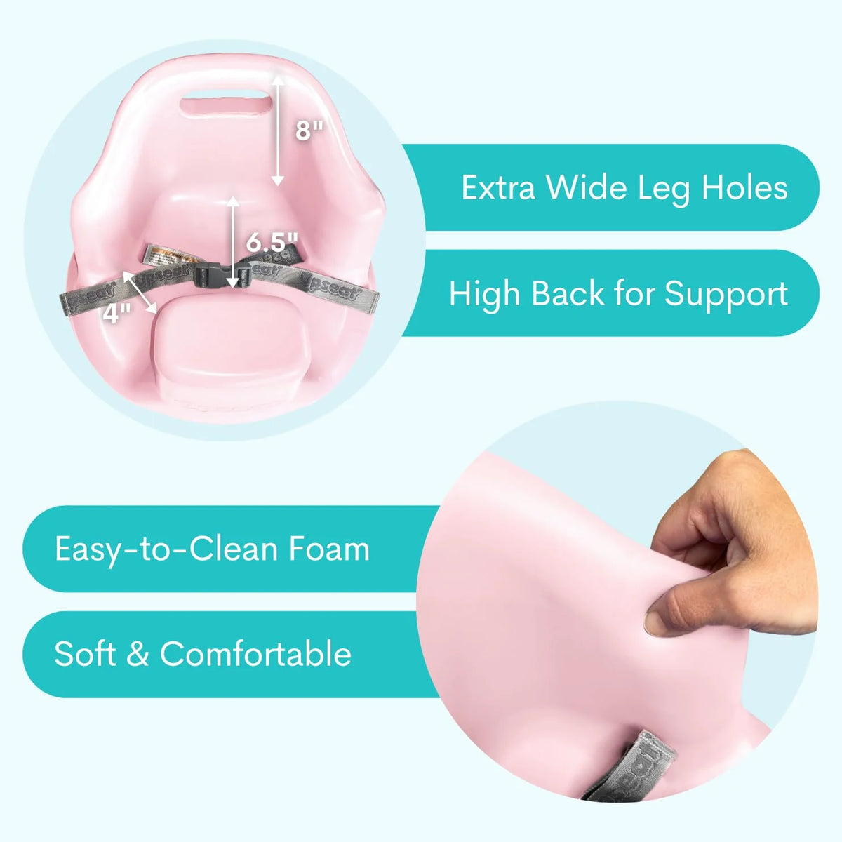Upseat Baby Floor Seat Booster Chair for Sitting Up with Removable Tray for Meals and Playtime, Developed with Physical Therapists for Safe and Healthy Hip Development and Posture