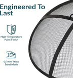 Sunnydaze Heavy-Duty Steel Mesh Fire Pit Screen - Fire Pit Spark Screen with Handle - 36-Inch Diameter