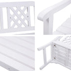 Handcrafted Wooden Garden Bench 2 Seat Weather-Resistant - Gardeon