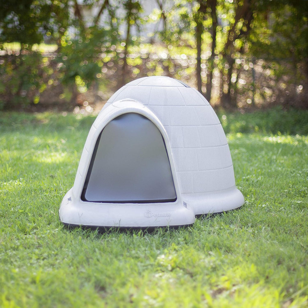 Petmate Indigo Dog House (Igloo Dog House, Made in USA with 90% Recycled Materials, All-Weather Protection Pet Shelter) for XL Dogs -90 to 125 pounds, Made in USA