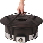Amazon Basics Portable Propane Fire Pit, 19 inch Round Gas for Patio, 55,000 BTU, Carry Strap, Heat, Warmth and Ambience