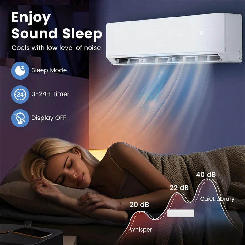 Energy Star Certified 12000 BTU 24 SEER2 Mini Split Air Conditioner with Heat Pump, WiFi Enabled Ductless Inverter AC Unit Cools 750 Sq.Ft