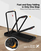FYC 3.5HP Under Desk Treadmill �?300LBS Weight Capacity, 2-in-1 Foldable Design, Remote Control & LED Display �?Compact Electric Walking and Running Machine for Walking, Running, Jogging (Black)