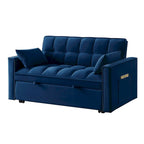 4-in-1 Pull-Out Sleeper Sofa Bed - Loveseat in Velvet -Convertible Couch Bed with Reclining Backrest,2 Side Pockets