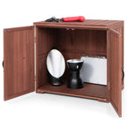 Wooden Garden Storage Cabinet Outdoor Tool Shed for Patio Backyard with Doors, 30" x 22" x 28.5"