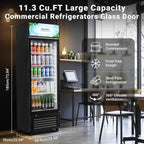 Commercial Glass Door Display Refrigerator Merchandiser 11.3 Cu. Ft