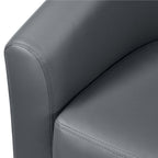 Renwick Faux Leather Barrel Accent Chair for Living Room, Set of 2, Black