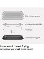 CHEFMAN Multifunctional Digital Air Fryer+ Rotisserie, Dehydrator, Convection Oven, 17 Touch Screen Presets Fry, Roast, Dehydrate, Bake, XL 10L Family Size, Auto Shutoff, Large Easy-View Window, Black