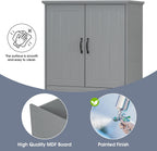 Christopher Knight Home 65.8" Tall Storage Cabinet, Modern Freestanding Large Cupboard with Drawer and Two Laundry Hampers, Bathroom Cabinet with Adjustable Shelf, Gray