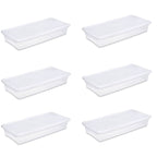 41 Quart Lightweight Under Bed Storage Box Container, 6 Pack