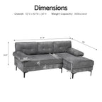 Sofa 3 Seaters Sofa L Shape Grey