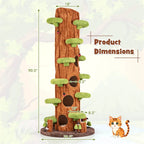 90.5" Tall Luxury Simulation Cat Tree, Modern Realistic Multi-Level Cat Tower w/ 5 Condos & Sisal Scratch Pad, Large Lifelike Indoor Cat Tree