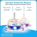 26 LBS 2-in-1 Portable Washing Machine with Drain Pump, Twin Tub Top Load Washer Dryer Combo for RV Dorm
