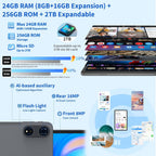 2026 Android 16 Tablet, 12 inch Tablet with Keyboard, 24GB+256GB+2TB Expand, Electronic Tablet PC with 2K Gemini AI, 8000mAh, Octa-Core, GMS, GPS, 2 in 1 Large Tablets with Case, Mouse, Stylus(Silver)