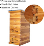 BeeCastle 10 Frame Langstroth Bee Hive Coated with 100% Beeswax Includes Beehive Frames and Waxed Foundations (2 Deep Boxes & 2 Medium Boxes)