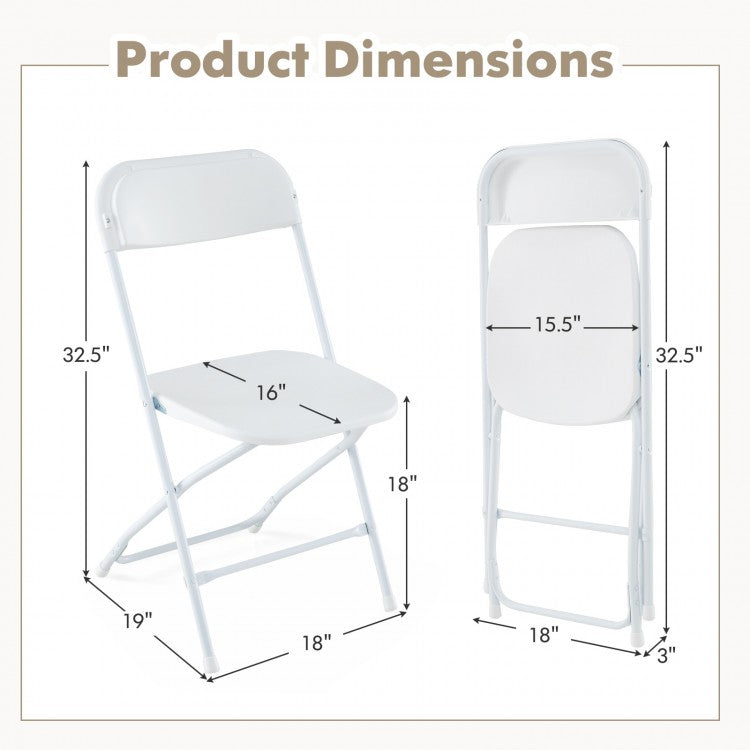 4 Pack Metal Folding Chairs with Plastic Seat and Back
