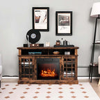 48" TV Console with 18" Fireplace Insert, Fireplace TV Stand for TVs up to 50 Inches, 1400W Electric Fireplace Heater