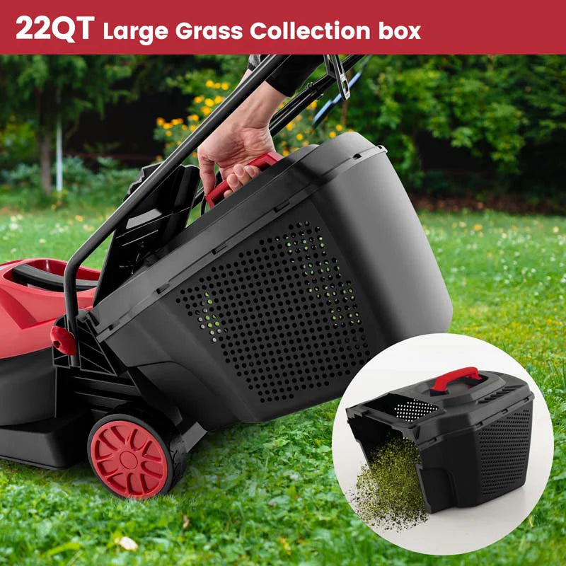 10 AMP 13" Electric Push Lawn Mower 2-in-1 Walk-Behind Lawnmower with Collection Box, 3 Adjustable Height Position