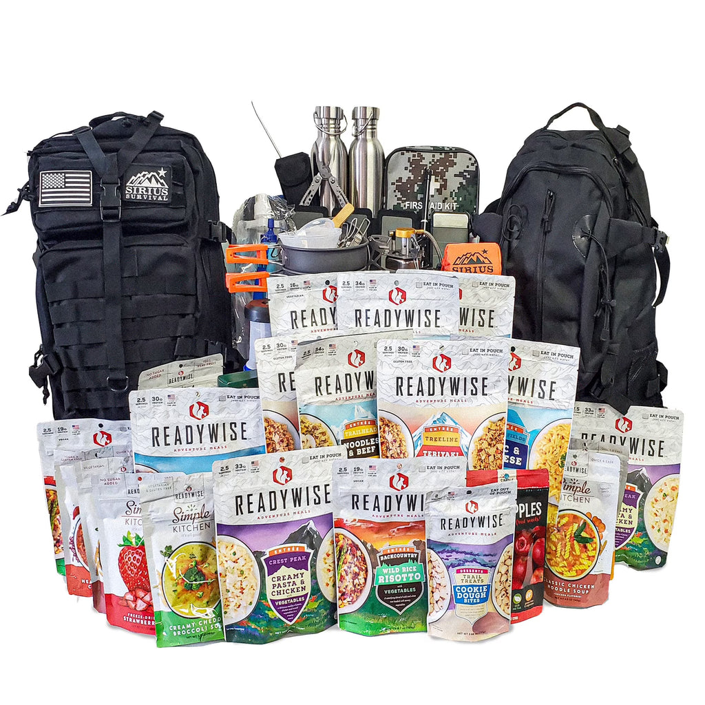 Family Comfort 72 Emergency Survival Kit/Backpack �C 72 Hour for 2 People �C Disaster Preparedness �C Delicious ReadyWise Food, Gear, Lighting, First Aid, Tools & More - Camo