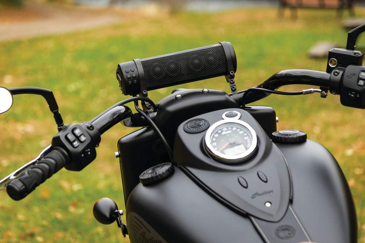 Kuryakyn Road Thunder 300W Motorcycle Sound Bar, Bluetooth & USB, Handlebar Mount, IP66 Waterproof, Satin Black