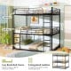 Metal Triple Bunk Bed with Safety Guardrails and 2 Ladders