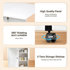 Foldable Dining Table with Storage Shelves