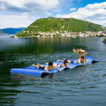 18 x 6 FT Floating Water Pad, 3-Layer XPE Foam Water Mat with Rolling Pillow, Floating Island for River Lake Ocean