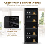 Giantex 178 cm Kitchen Pantry Cabinet, Utility Storage Cabinet w/ 2 Doors & 5 Shelves
