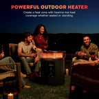 Ninja Fireside360™ Outdoor Heater & Fire Pit | 3 Modes: Flame  Heat  Flame & Heat | Portable for Patio  Deck  Camping | Easy Control Smokeless Flames | Push to Start Ignition | Charcoal | OF101AMZ