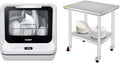 COMFEE' Portable Dishwasher Countertop with 5L Built-in Water Tank, No Hookup Needed, 6 Programs, 360° Dual Spray, 192�?High-Temp& Air-Dry Function, Mini Dishwasher for RVs, White
