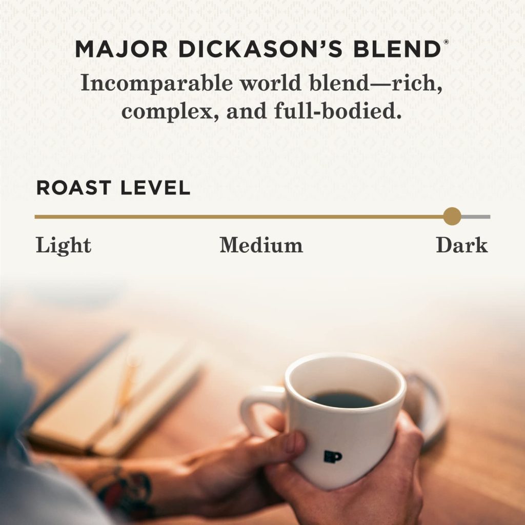 Peet’s Coffee Major Dickason’s Blend Dark Roast K-Cup Pods, 75 Count, Compatible with Keurig Brewers