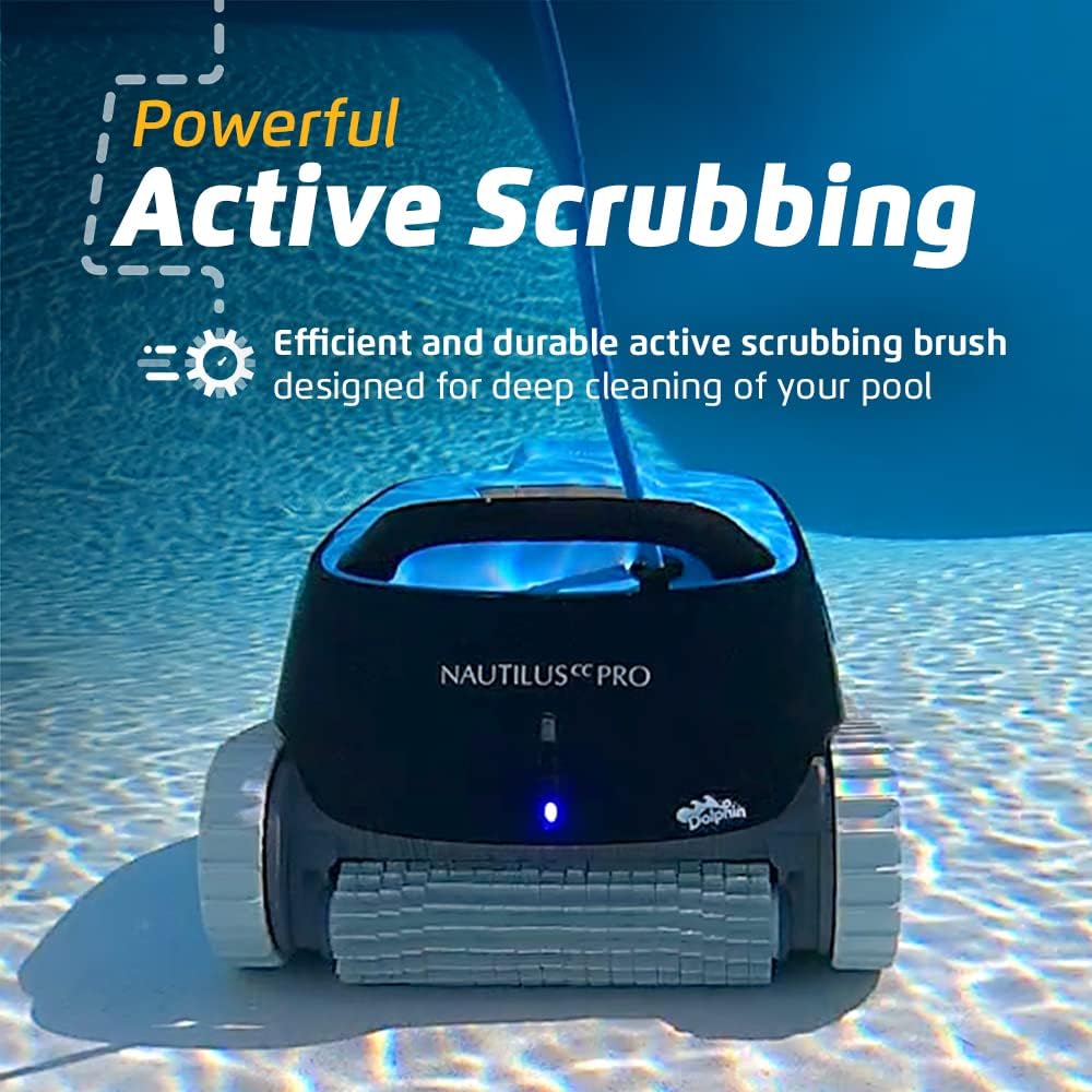 Dolphin Nautilus CC Robotic Pool Vacuum Cleaner All Pools up to 33 FT - Wall Climbing Scrubber Brush