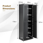 Giantex 178 cm Kitchen Pantry Cabinet, Utility Storage Cabinet w/ 2 Doors & 5 Shelves