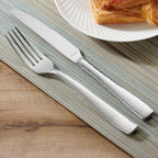 Hudson Essentials 40-Piece Hammered Stainless Steel 18/10 Flatware Silverware Set, Service for 8 (40-Piece Set)