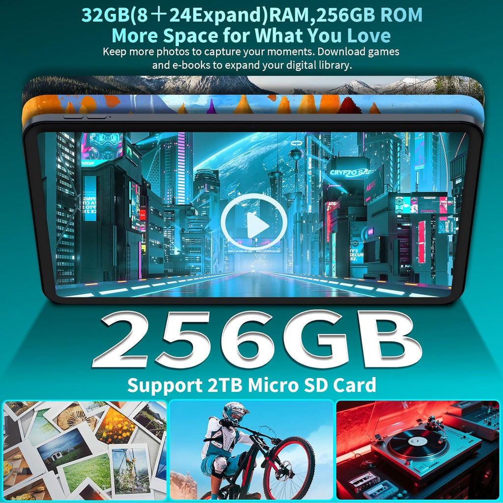 13 Inch Tablet, Android 16 Tablet with Keyboard, 32GB+256GB+2TB Expand, 120Hz 1920x1200 IPS Display, Gemini AI, 10000mAh, 8-Core, Wi-Fi, GPS, Large Screen 2K Tablet PC with Case, Mouse, Stylus(Silver)