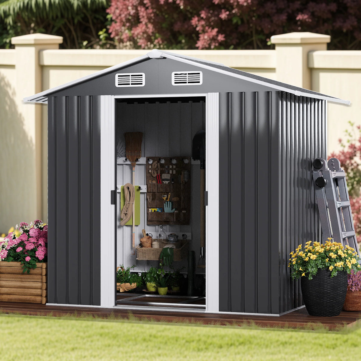 Garden Shed Outdoor Storage Shed 131x195x186cm