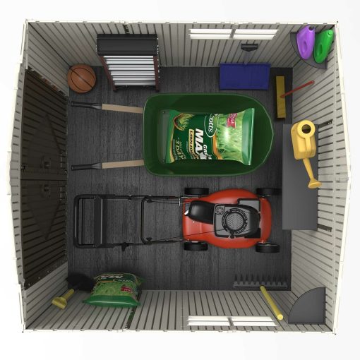 Lifetime 7��7 ft UV-Protected Plastic Storage Shed with Skylight & Double Doors
