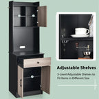 Giantex Kitchen Buffet Storage Cabinet, 3-Door Wood Tallboy with Drawer Spacious Countertop