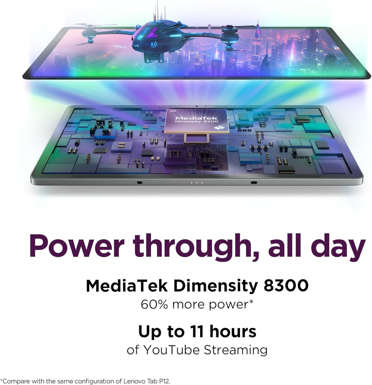 Lenovo Idea Tab Pro with Google Gemini - Student Tablet - 12.7�� 3K LCD Display - 8 GB Memory - 128 GB Storage - MediaTek Dimensity 8300 - Includes Pen and Folio Case