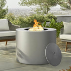 32 Inch Round Propane Fire Pit Table �C 50,000 BTU Outdoor Gas Fire Table for Patio, Deck, Backyard, CSA Certified, Alloy Steel with Waterproof Cover, Lava Rocks & Lid, Gray
