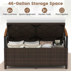 Outdoor Storage Bench Deck Box Patio Furniture with Cushion