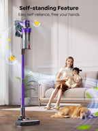 SMOTURE Cordless Vacuum Cleaner, 650W 55KPA 70Mins Vacuum Cleaners for Home, Cordless Stick Vacuum with LED Touch Screen, Anti-Tangle Wireless Vacuum, Handheld Vacuum for Pet Hair/Carpet/Floor