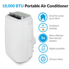electriQ 18000 BTU Portable Air Conditioner with Heating pac18l