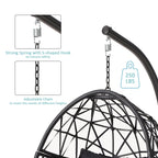 Haverchair Egg Chair with Stand Outdoor Patio Wicker Hanging Chair Swing Chair with Cushion