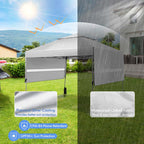 10 x 17.6 FT Outdoor Instant Pop-up Canopy Tent for Market Picnic with Dual Half Awnings & Wheeled Bag