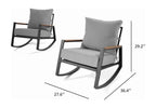 Better Homes & Gardens Marlow Outdoor 2pk Patio Rocking Chairs,Black Frame/Gray Cushion