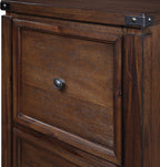 OSP Home Furnishings Baton Rouge 2 Drawer File Cabinet with Rustic Design and Metal Accents, Brushed Walnut