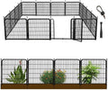 Tall Garden Fence with Gate 48 in(H)×27 in(L) 12 Panels Total 26.6 Ft(L)  Garden Fencing to Keep Dogs Out  Heavy Duty Iron Metal Animal Barrier Fence  Flower Bed Fencing