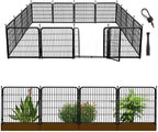 Tall Garden Fence with Gate 48 in(H)×27 in(L) 12 Panels Total 26.6 Ft(L)  Garden Fencing to Keep Dogs Out  Heavy Duty Iron Metal Animal Barrier Fence  Flower Bed Fencing
