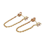 Culbreth's Jewelers Chain Loop Stud Earrings in 16K Gold Filled with Cubic Zirconia